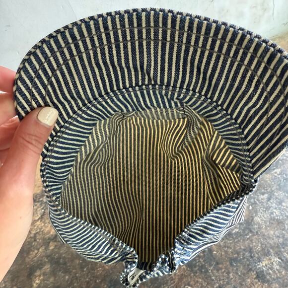 Vintage Durango & Silverton Railroad Engineer Cap Hickory Stripe Workwear Hat XL - Picture 7 of 8